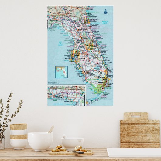 "Verenigde Staten van Amerika: 2015/heute Florida  Poster (Keuken)