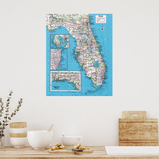 "Verenigde Staten van Amerika: 2015/heute Florida  Poster (Keuken)