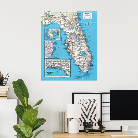 "Verenigde Staten van Amerika: 2015/heute Florida  Poster (Thuiskantoor)