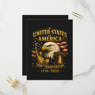 Verenigde Staten van Amerika 250e verjaardag Adela Uitnodiging Briefkaart