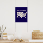 Verenigde Staten van Amerika Art Wall Poster (Keuken)