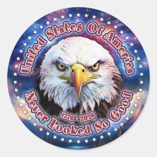 Verenigde Staten van Amerika Bruine Adelaar Vuurwe Ronde Sticker