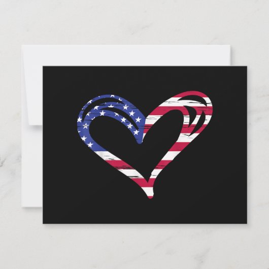Verenigde Staten van Amerika Flag Heart American P Save The Date (Voorkant)