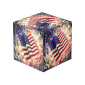Verenigde Staten van Amerika Flag Photo Cube Kubus (Achter hoekig)