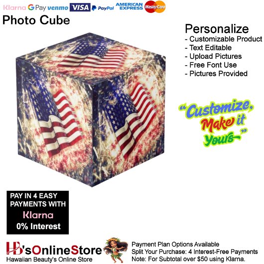Verenigde Staten van Amerika Flag Photo Cube Kubus
