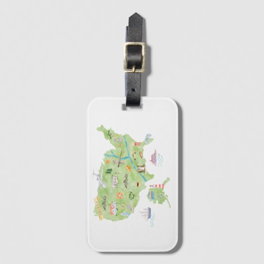 Verenigde Staten van Amerika Geïllustreerde kaart Bagagelabel (Voorkant (verticaal))