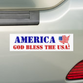 Verenigde Staten van Amerika GOD ZEGENE DE VS! Vla Bumpersticker (Op auto)