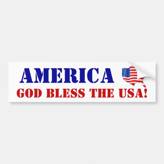 Verenigde Staten van Amerika GOD ZEGENE DE VS! Vla Bumpersticker (Voorkant)