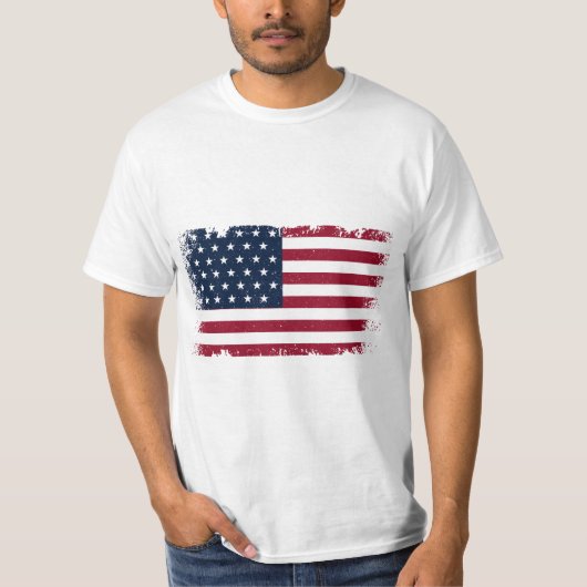 Verenigde Staten van Amerika Grunge Vector Vlag T-shirt (Voorkant)