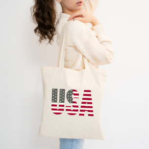 Verenigde Staten van Amerika in het Rode Witte en Tote Bag