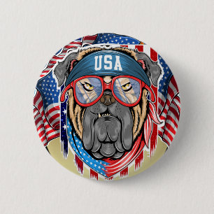 Verenigde Staten van Amerika is de volledige naam, Ronde Button 5,7 Cm