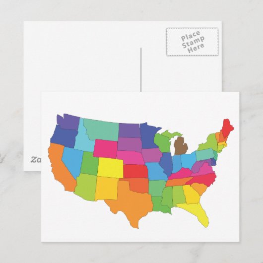 Verenigde Staten van Amerika kaart (Voorkant / Achterkant)