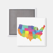 Verenigde Staten van Amerika kaart Magneet (Voorkant / Achterkant)