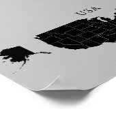  Verenigde Staten van Amerika Kaart Poster (Hoek)