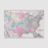  Verenigde Staten van Amerika Map (1857) Tissuepapier (Voorkant)