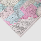  Verenigde Staten van Amerika Map (1857) Tissuepapier (Detail)