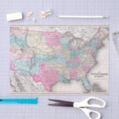  Verenigde Staten van Amerika Map (1857) Tissuepapier (Craft)