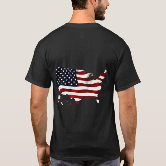 VERENIGDE STATEN VAN AMERIKA MAP EN VLAG T-SHIRT (Achterkant)