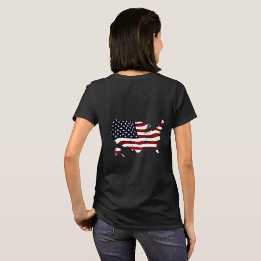 VERENIGDE STATEN VAN AMERIKA MAP EN VLAG T-SHIRT (Achterkant volledig)