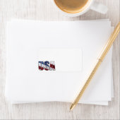 Verenigde Staten van Amerika met de rode witte en  Etiket (Insitu)