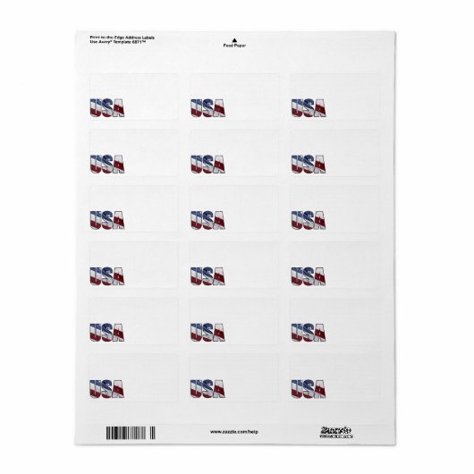 Verenigde Staten van Amerika met de rode witte en  Etiket (Full Sheet)