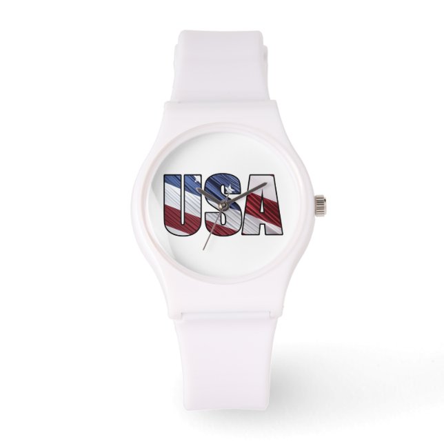 Verenigde Staten van Amerika met de rode witte en  Horloge (Voorkant)