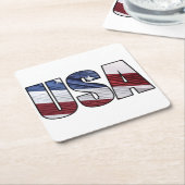 Verenigde Staten van Amerika met de rode witte en  Kartonnen Onderzetters (Schuin)