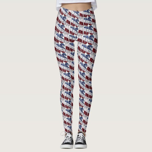 Verenigde Staten van Amerika met de rode witte en  Leggings (Voorkant)