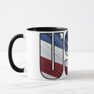 Verenigde Staten van Amerika met de rode witte en Mok