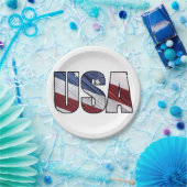 Verenigde Staten van Amerika met de rode witte en  Papieren Bordje (Feest)