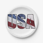 Verenigde Staten van Amerika met de rode witte en  Papieren Bordje (Voorkant)