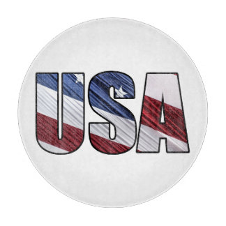 Verenigde Staten van Amerika met de rode witte en  Snijplank