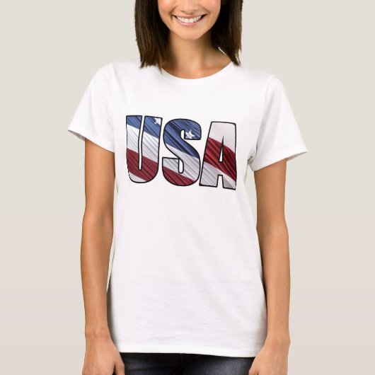 Verenigde Staten van Amerika met de rode witte en  T-shirt (Voorkant)