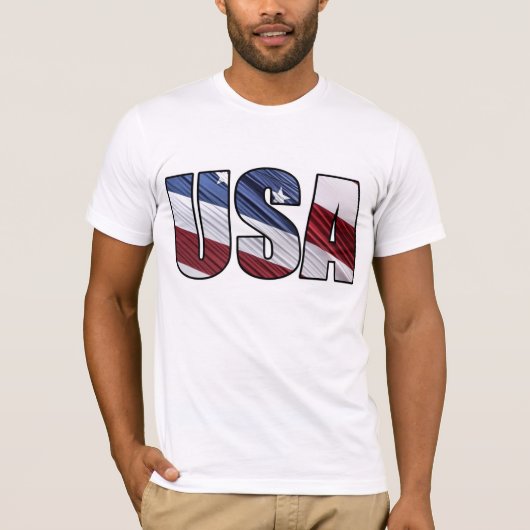 Verenigde Staten van Amerika met de rode witte en  T-shirt (Voorkant)