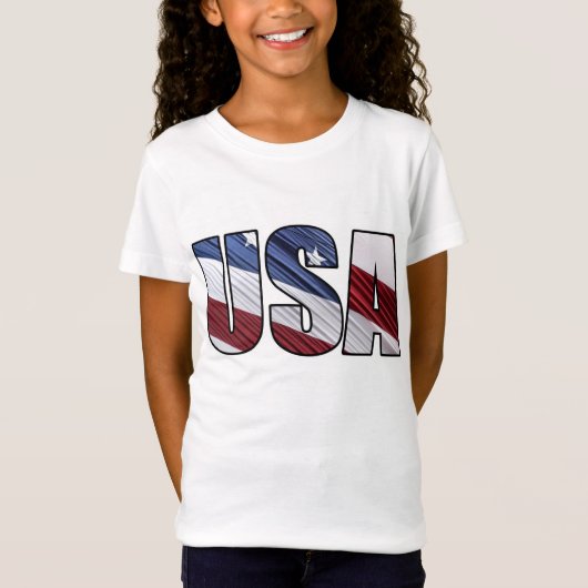 Verenigde Staten van Amerika met de rode witte en  T-shirt (Voorkant)
