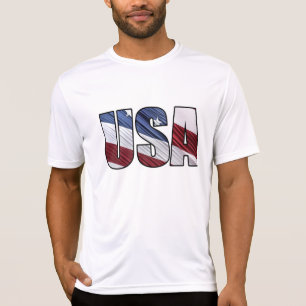 Verenigde Staten van Amerika met de rode witte en  T-shirt