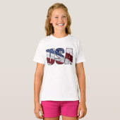 Verenigde Staten van Amerika met de rode witte en  T-shirt (Voorkant volledig)