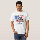 Verenigde Staten van Amerika met drie Vogelvliegtu T-shirt (Voorkant volledig)