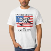 Verenigde Staten van Amerika met drie Vogelvliegtu T-shirt (Voorkant)