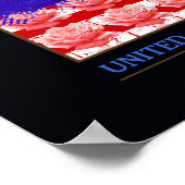 Verenigde Staten van Amerika met roos Poster (Hoek)