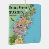 Verenigde Staten van Amerika Noordoost-kaart Keramisch Ornament (Rechts)
