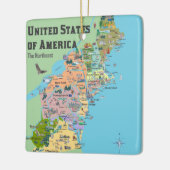 Verenigde Staten van Amerika Noordoost-kaart Keramisch Ornament (Links)