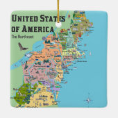 Verenigde Staten van Amerika Noordoost-kaart Keramisch Ornament (Achterkant)