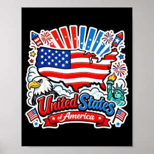 Verenigde Staten van Amerika patriottische grafiek Poster