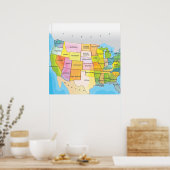 Verenigde Staten van Amerika Poster (Keuken)
