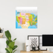 Verenigde Staten van Amerika Poster (Thuiskantoor)