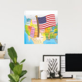 Verenigde Staten van Amerika Poster (Thuiskantoor)