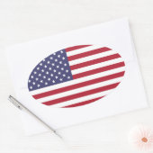 Verenigde Staten van Amerika rood wit en blauw Ovale Sticker (Envelop)