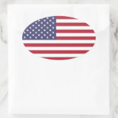 Verenigde Staten van Amerika rood wit en blauw Ovale Sticker (Tas)