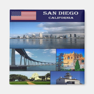 Verenigde Staten van Amerika - San Diego - Collage Magneet